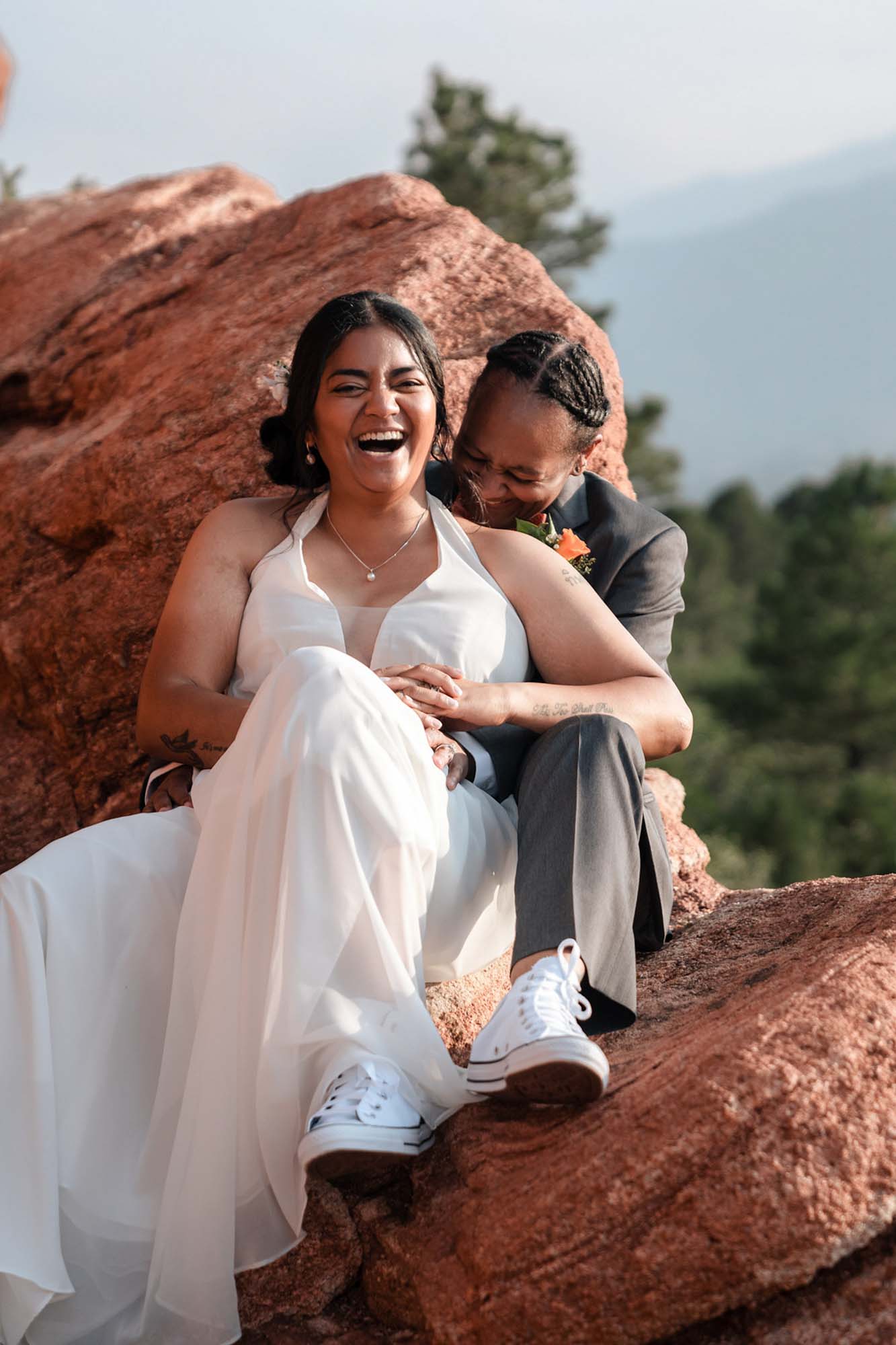 Stunning and joyful elopement at Colorado's Garden of the Gods | Adventure Amore | Featured on Equally Wed, the leading LGBTQ+ wedding magazine