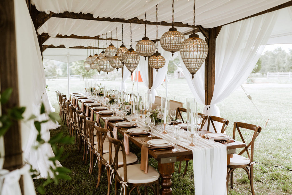 tent, tablescape, greenery