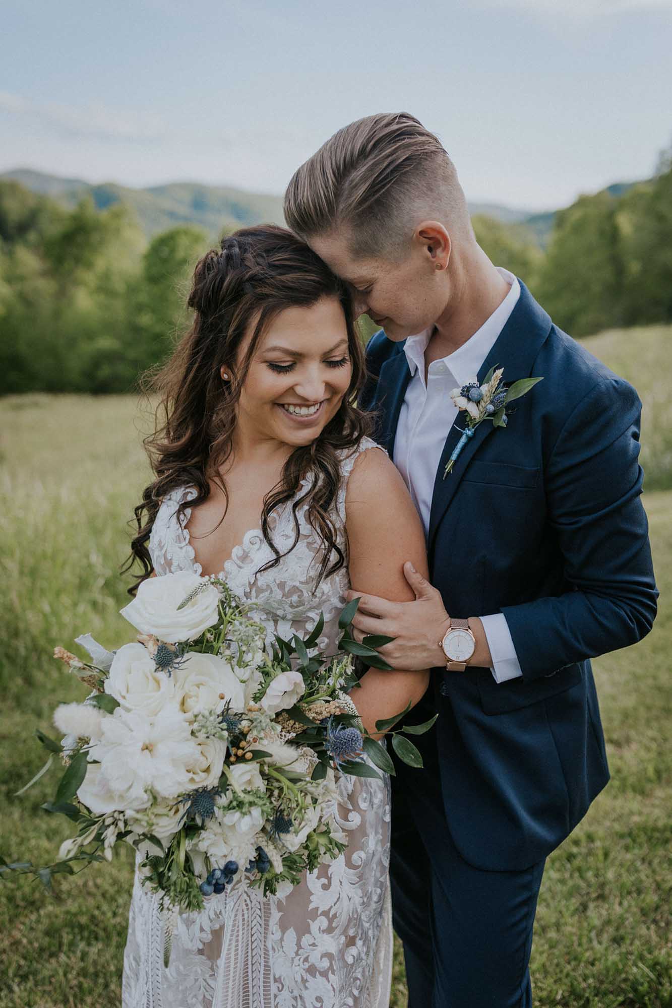 Outdoor wedding with a view in the Smoky Mountains of Tennessee | Katy Sergent Photography | Featured on Equally Wed, the leading LGBTQ+ wedding magazine