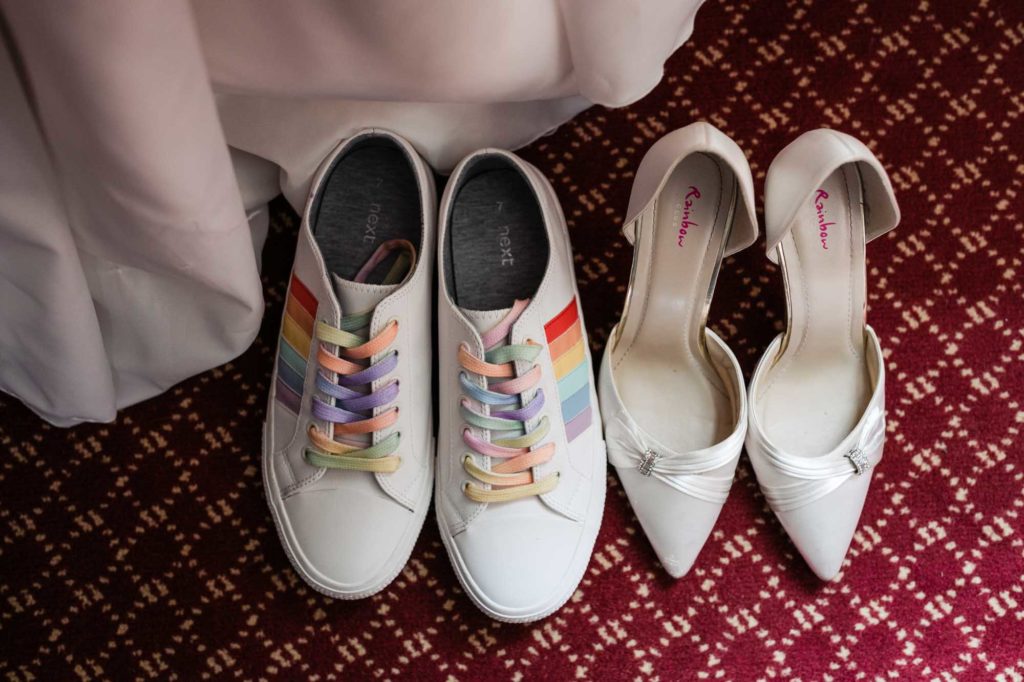 pride shoes, rainbow, wedding shoes