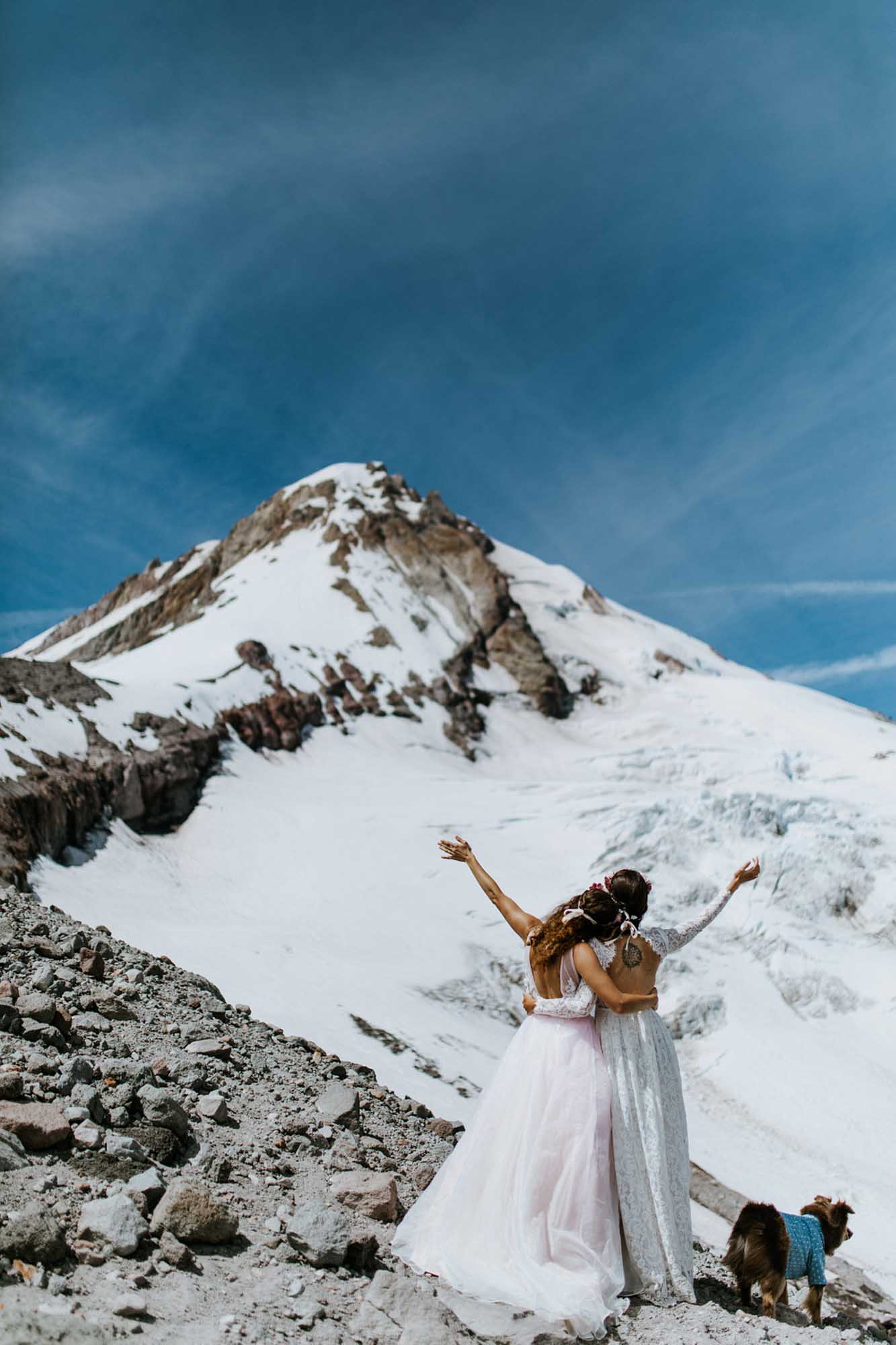 Stunning adventure elopement at Oregon's Mt. Hood | Sienna plus Josh | Featured on Equally Wed, the leading LGBTQ+ wedding magazine