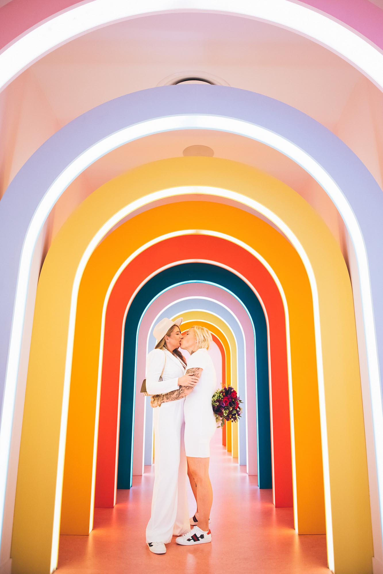 Whimsical New York City elopement with museum of ice cream photo session | Sascha Reinking Photography | Featured on Equally Wed, the leading LGBTQ+ wedding magazine