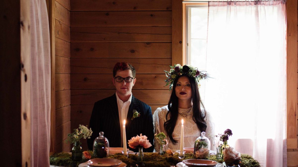 Cottagecore wedding ideas with poetry, tarot cards, and pagan altar