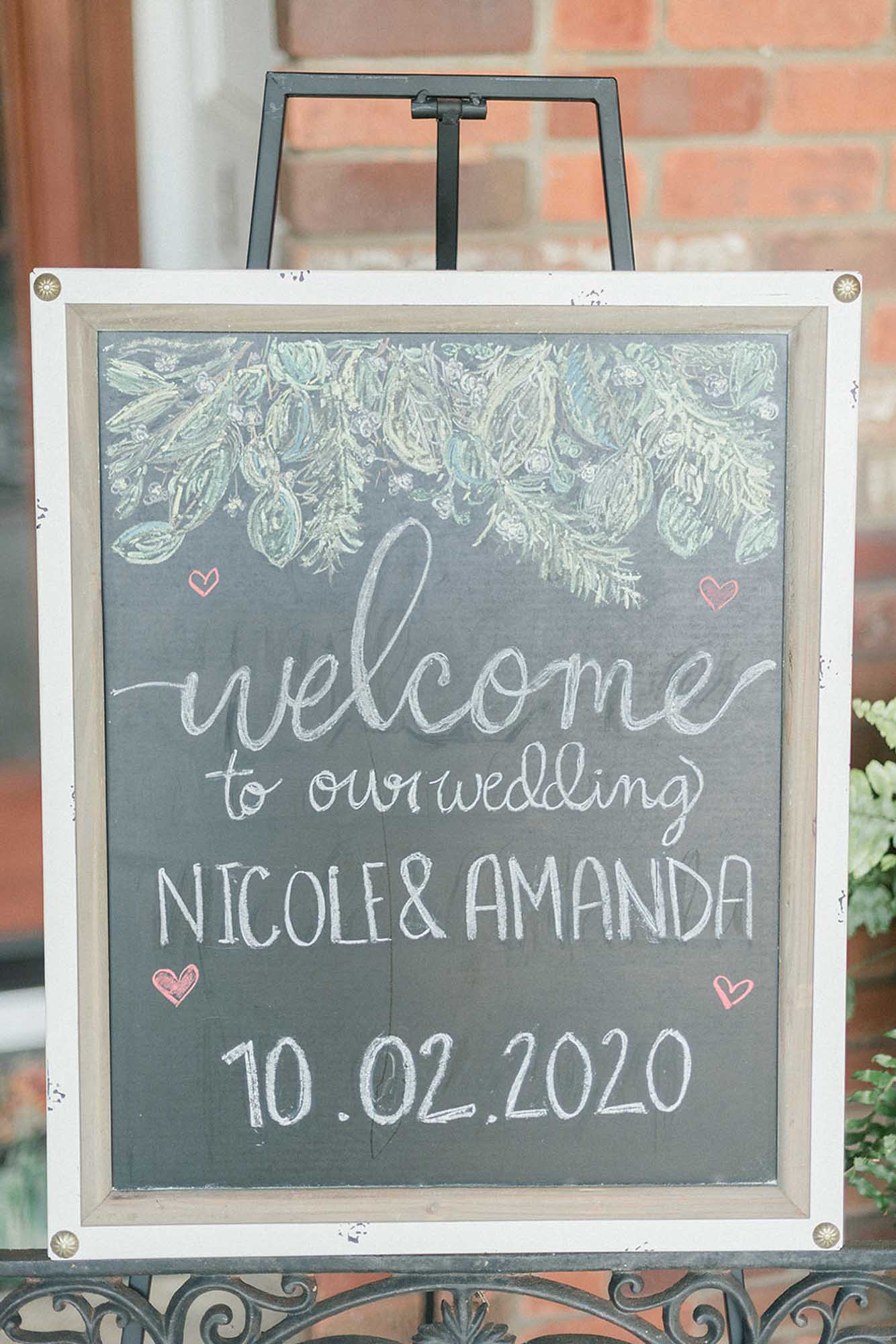 welcome sign, wedding