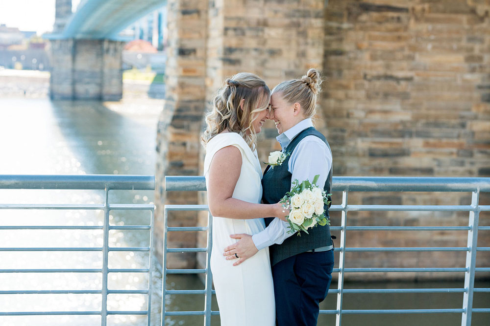 An intimate wedding at Smale Riverfront Park in Cincinnati, OH