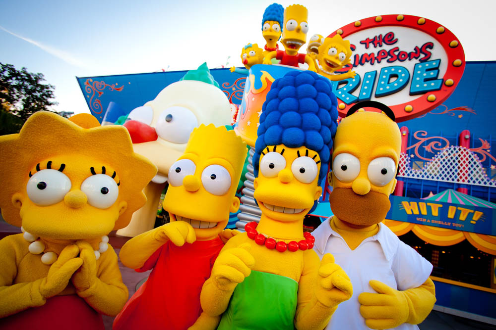 Large yellow characters from The Simpsons show