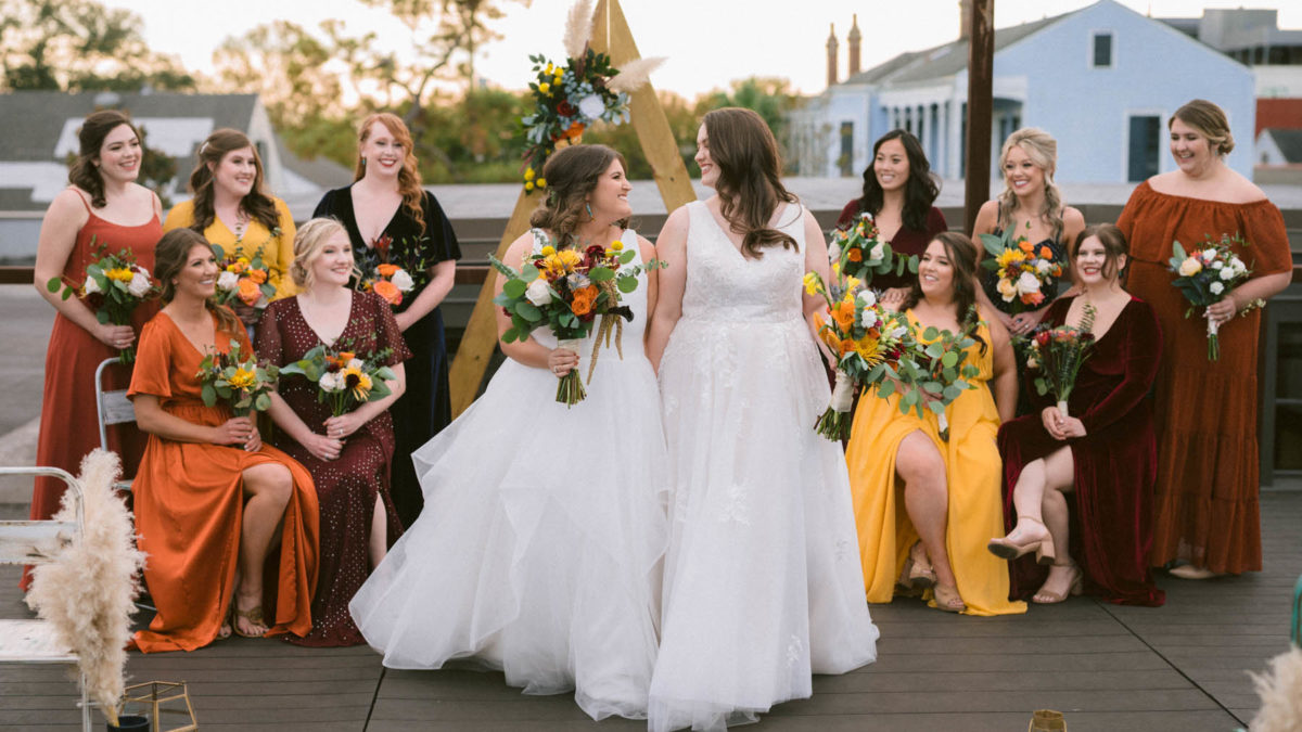 Vibrant, sustainable fall wedding embraces chosen family