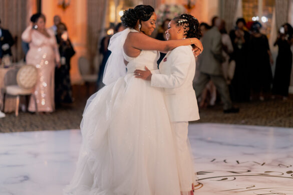 A summer fairy-tale wedding at a historic chateau for two Black brides