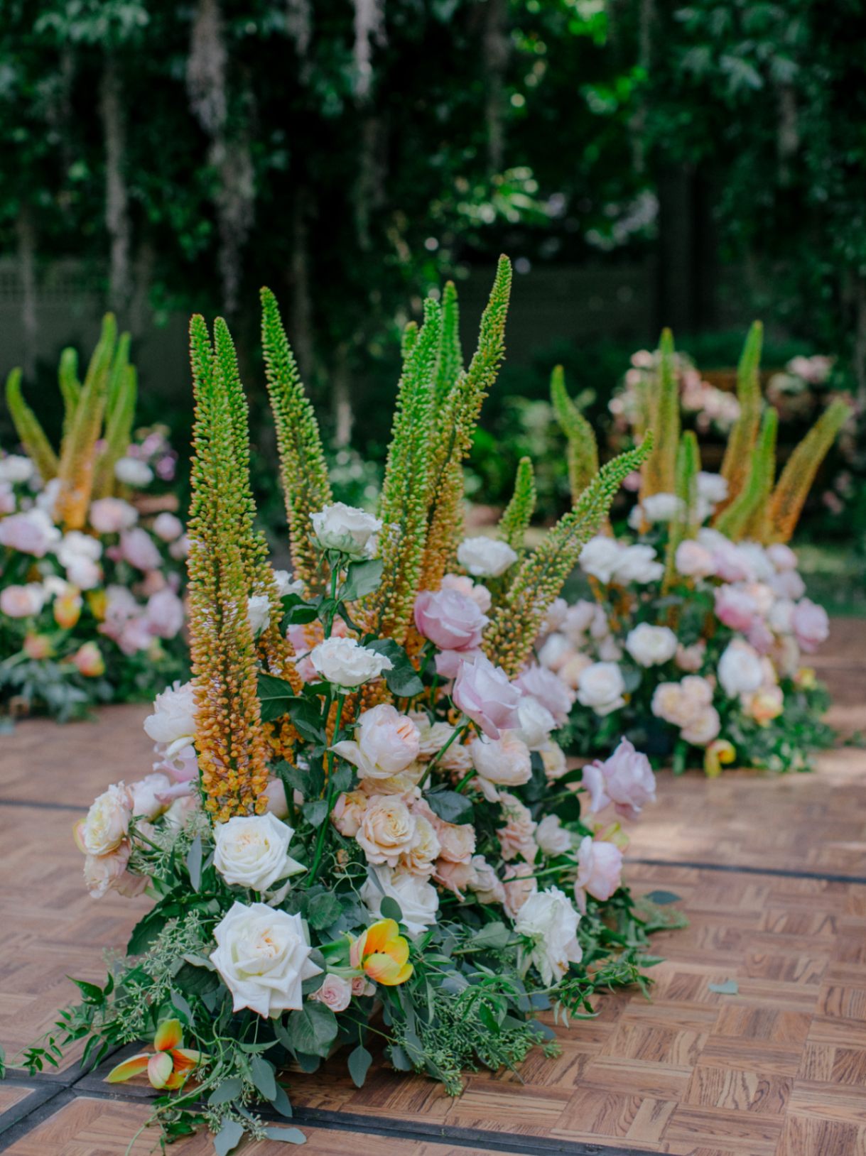 Floral arrangements for wedding reception