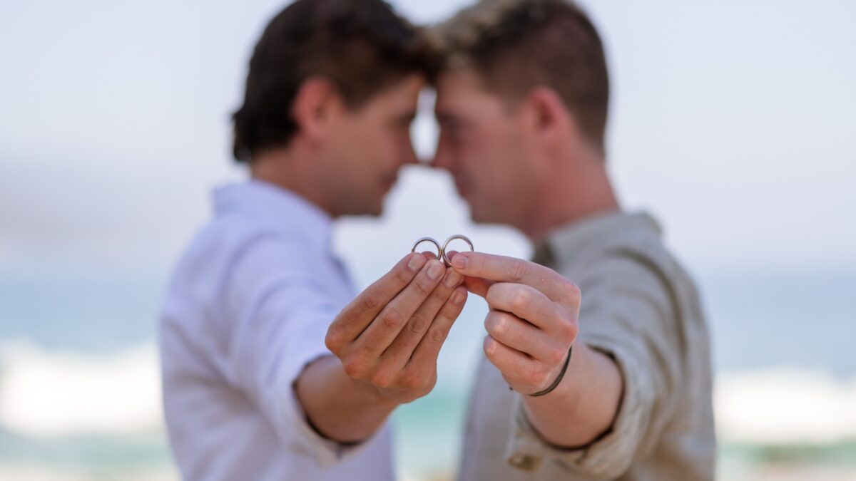 These grooms-to-be traveled to Puerto Vallarta for their beach engagement photos