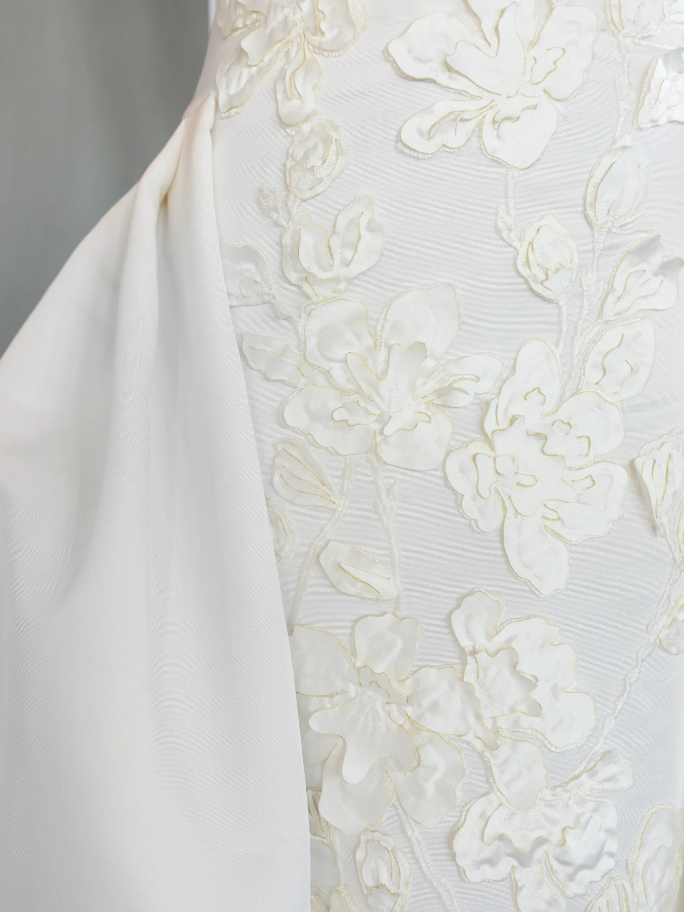 wedding gown floral applique detail