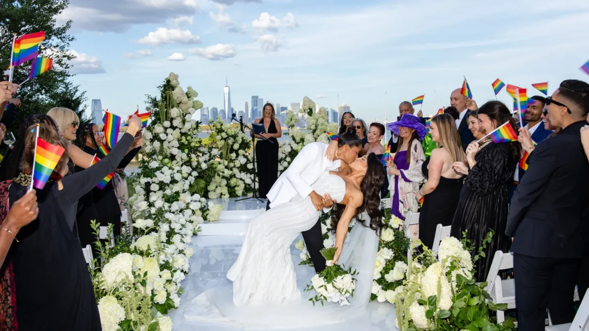 Katherine and Michelle’s Hudson House Wedding Featured Rainbow Flags, Acrobats and a Spectacular Celebration of Love
