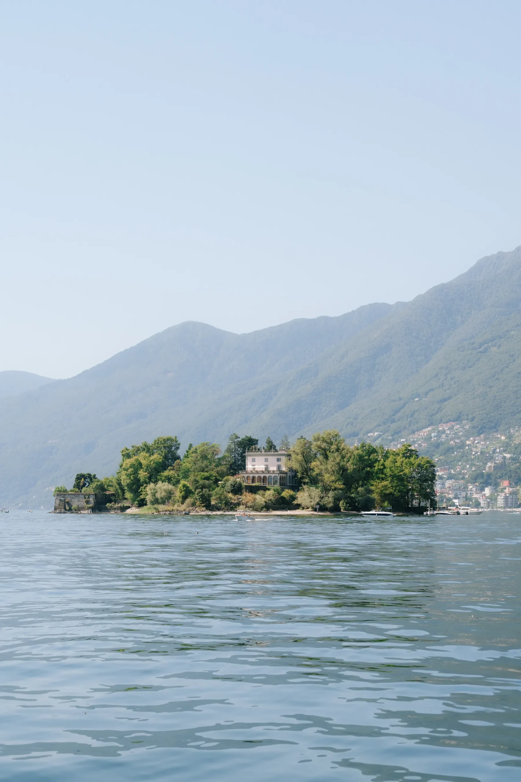 Brissago Island on Lake Maggiore in Switzerland, home to Villa Emden, venue for Ashley Rodriguez-Vargas and Dionne Vargas's wedding.