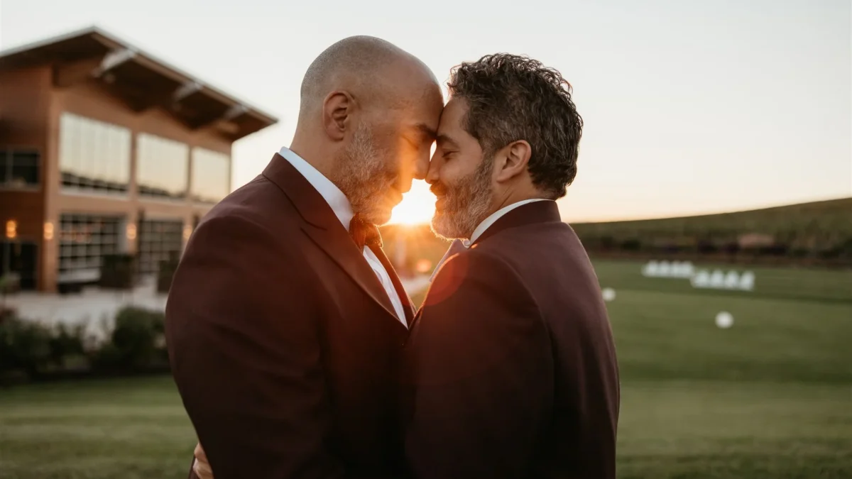 Burgundy Suits and A Corvette Arrival: Inside a Vibrant Oregon Queer Wedding