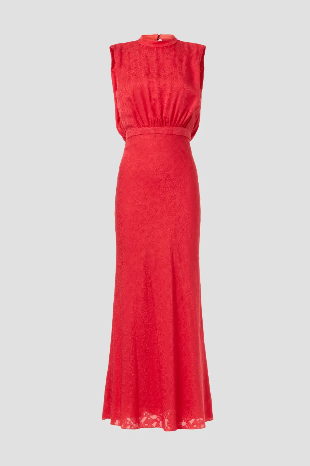 red silk cocktail dress