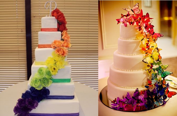 Wedding Cake With Gay Pride Colors Gireter