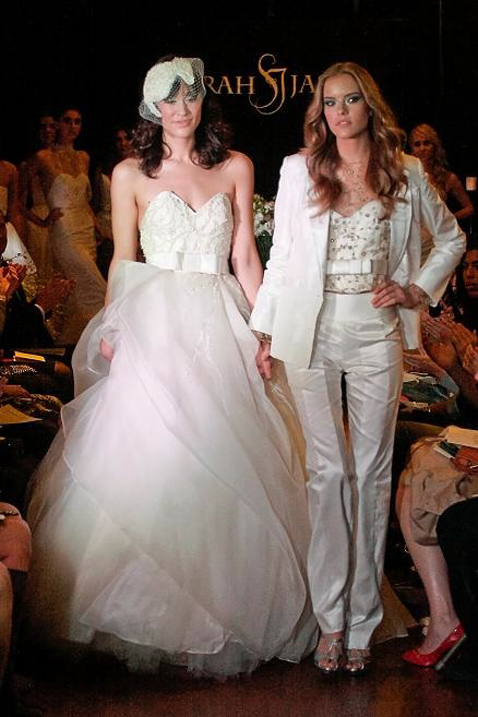 new-york-bridal-market-gay-marriage-white-sarah-jassir-bridal-tuxedo-finale-walk