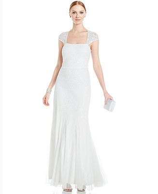 papell-cap-sleeve-wedding-gown